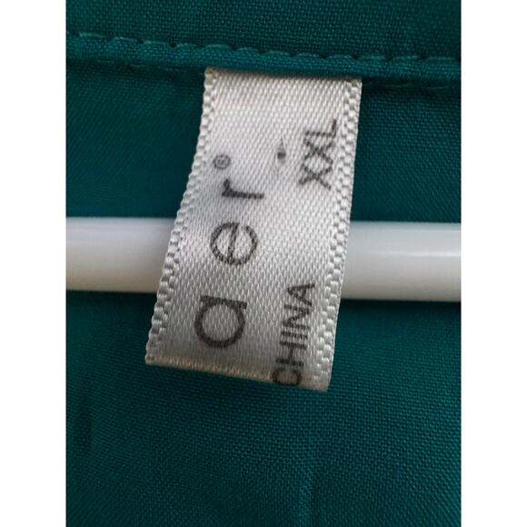 Ekouaer Teal Roll-Tab Sleeve Tunic Shirt Blouse Women’s XXL - Picture 7 of 9